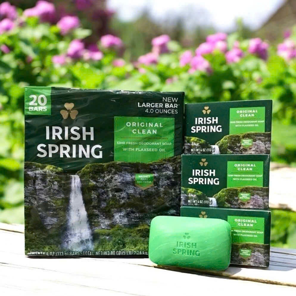 Set (20 cục) xà phòng Irish Spring Bar Soap 113g  (mẫu mới) sạch sâu mát lạnh