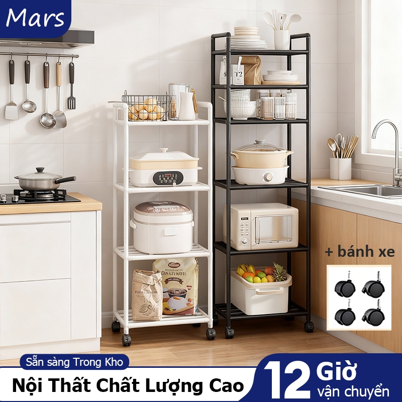 𝐌𝐚𝐫𝐬 Giá Đỡ Lắp Ráp Kệ Nhà Bếp Kệ Để Đồ Đa Năng Kệ Sắt 3/4/5/6 Tầng 150Kg Sơn Tĩnh Điện Chống Rỉ
