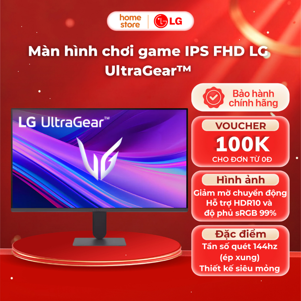 Màn hình chơi game IPS FHD LG UltraGear™ 24G411A-B 24 inch 144Hz (ép xung)