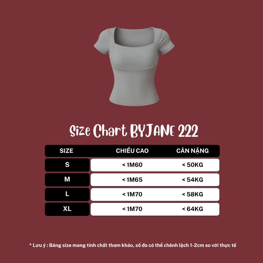 Áo Thun Nữ ôm cổ vuông viền ngực BYJANE-222 | BigBuy360 - bigbuy360.vn