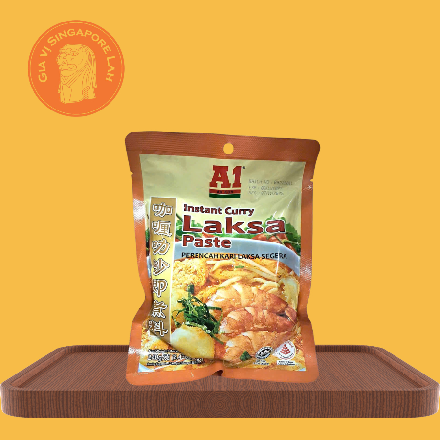 [HSD/EXP: 06/11/2027] A1 Ah Koh - Sốt cà ri ăn liền Laksa kiểu Malaysia / Instant Curry Laksa Paste 