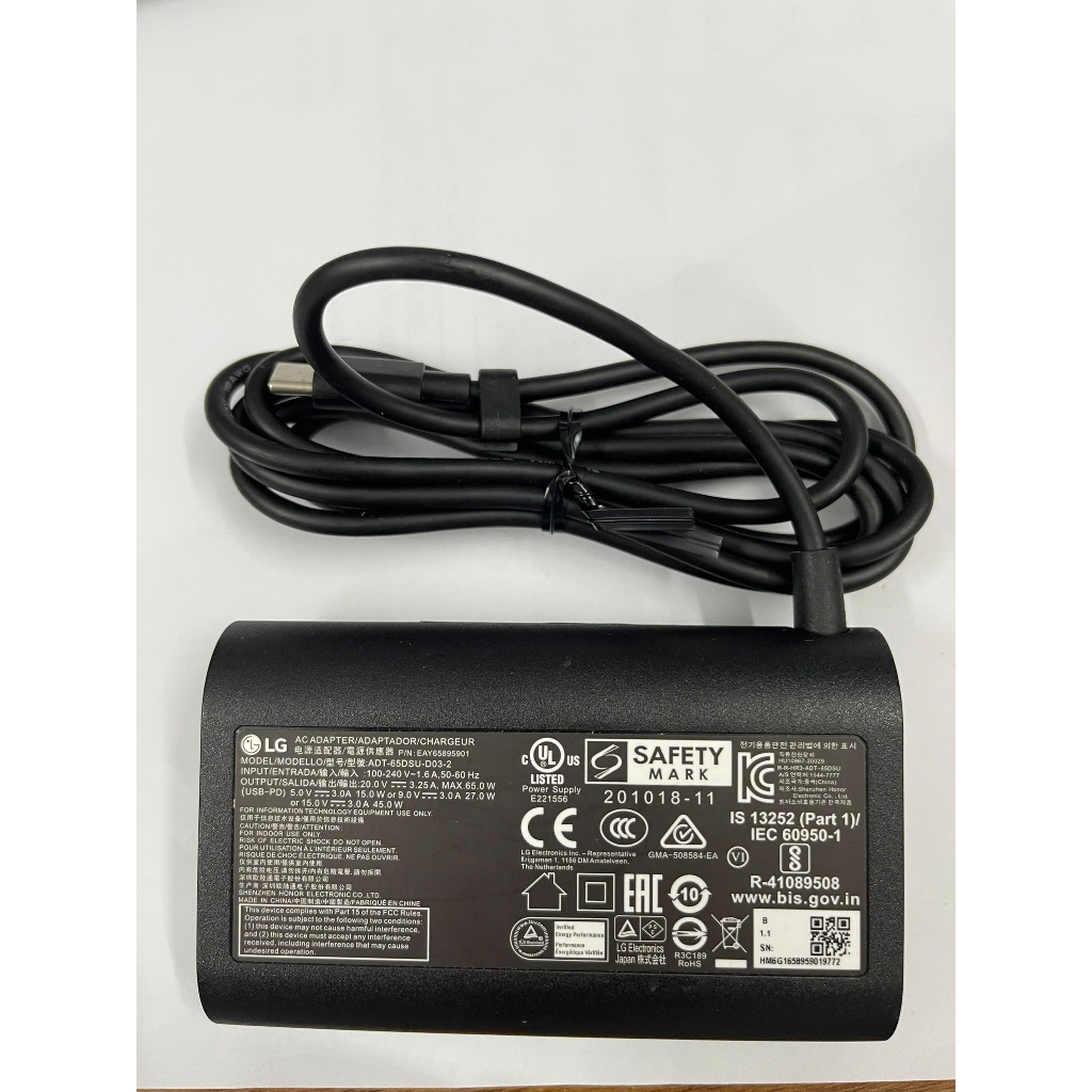 Sạc LG Gram 17Z90P 17Z95P 17Z90Q 16T90Q 65W USB-C AC Adapter Charger Power Cord
