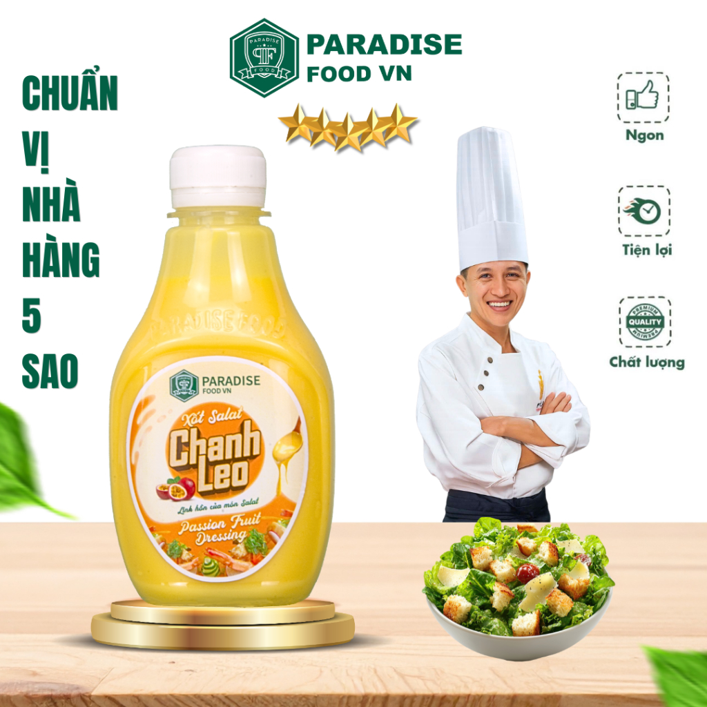 Sốt Chanh Leo PARADISE - Sốt salad rau, hoa quả, chấm hải sản, đồ nướng, làm gỏi - 250ml
