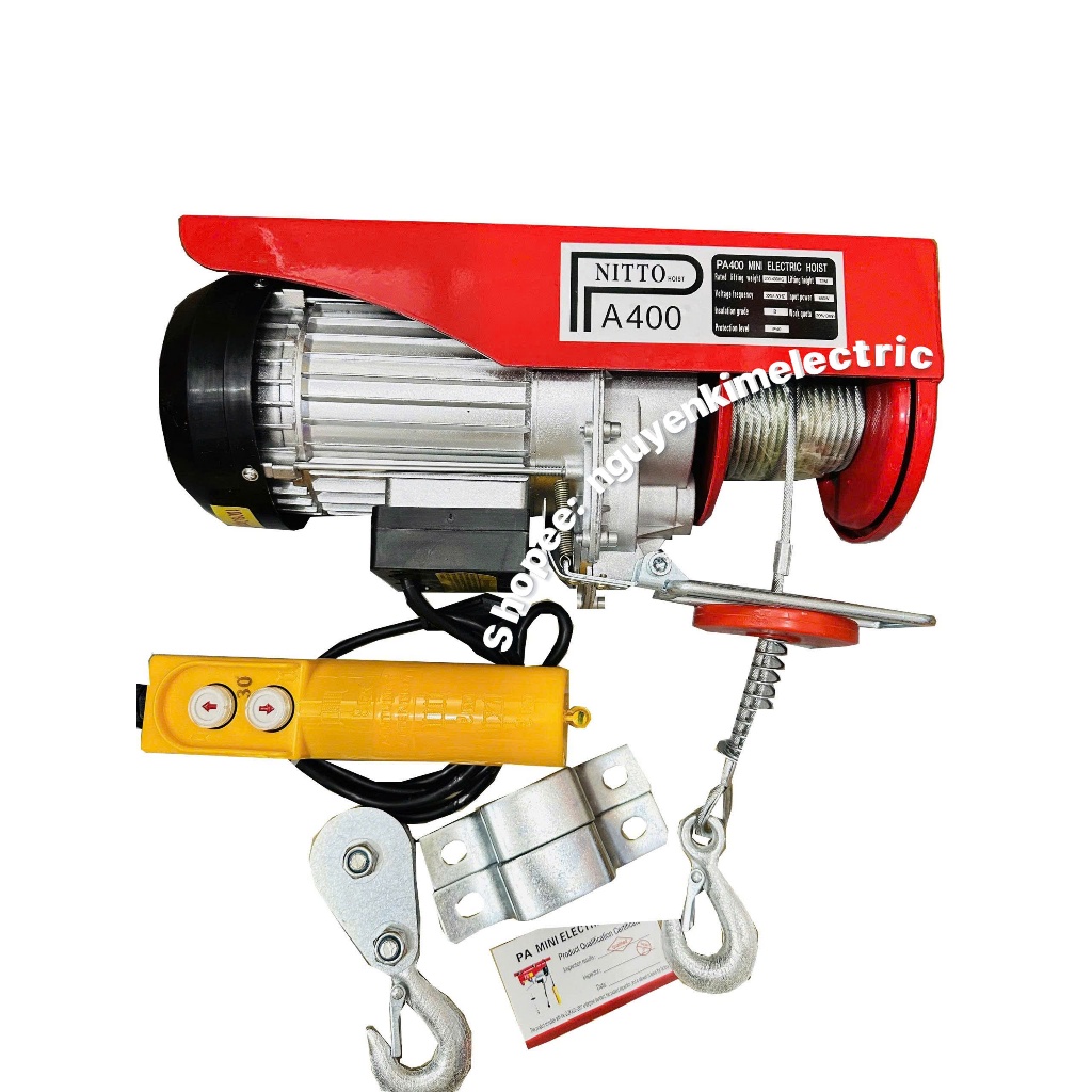 laptop- máy tời điện - Pa lăng điện mini 200-400KG- 30M.Ký hiệu:PA400, chiều dài dây cáp 30m - Tời đ