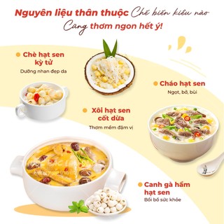 Hạt sen 1kg, hạt sen Huế, bở, thơm, mềm dùng hầm canh, nấu chè, soup thơm ngon bổ dưỡng