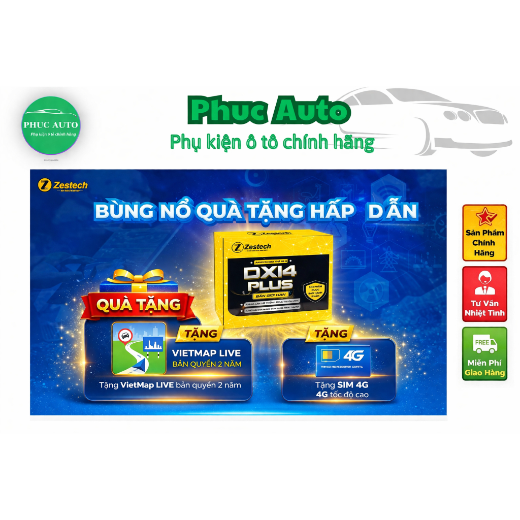 Zestech DX14 PLUS thế hệ 2- Android box ô tô cấu hình siêu mạnh RAM 8GB, ROM 128GB(Tặng Cam Hành Trì