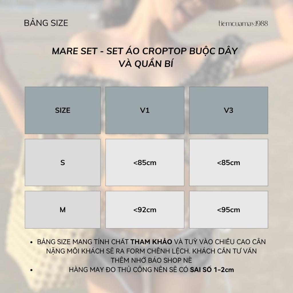 MARE SET - Set Áo Croptop Buộc Dây Và Quần Bí Thun Co Giãn Năng Động Mùa Hè | BigBuy360 - bigbuy360.vn