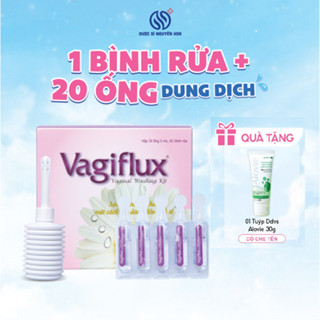 [Tặng 1 tuýp DDVS 30g ] VAGIFLUX 20 ống muối dung dịch vệ sinh phụ nữ + bình thụt rửa phụ khoa - Dược sĩ Nguyễn Hoa