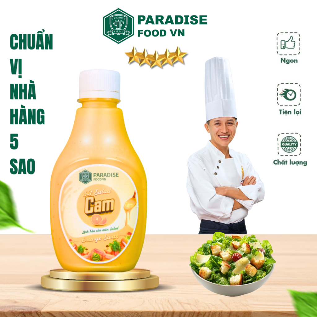 Sốt Cam PARADISE - Sốt salad rau, hoa quả, chấm hải sản, đồ nướng, làm gỏi - 250ml