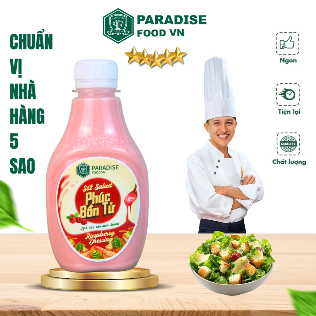 Sốt Phúc Bồn Tử PARADISE - Sốt salad rau, hoa quả, chấm hải sản, đồ nướng, làm gỏi - 250ml