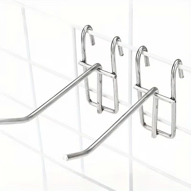 Combo 50 móc cài lưới sắt, tay cài tấm lưới sắt mạ bạc treo phụ kiện điện thoại, decor trang trí | BigBuy360 - bigbuy360.vn