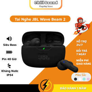 Tai Nghe Bluetooth JBL Wave Beam 2 TWS- Bass Căng- Kháng Nước IPX4- Bluetooth 5.3- Pin 40H- Cảm Ứng Chạm. BH 2 Năm