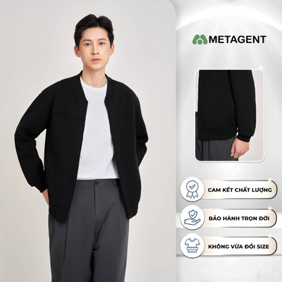 Áo khoác nỉ bomber nam Metagent MS 77E4378