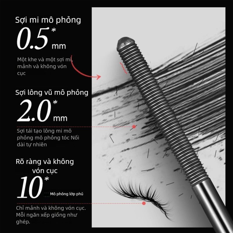 Chuốt mi AOJN làm dày, dài, cong mi, không thấm nước, không lem, mascara dạng sợi tự nhiên và lâu trôi | BigBuy360 - bigbuy360.vn
