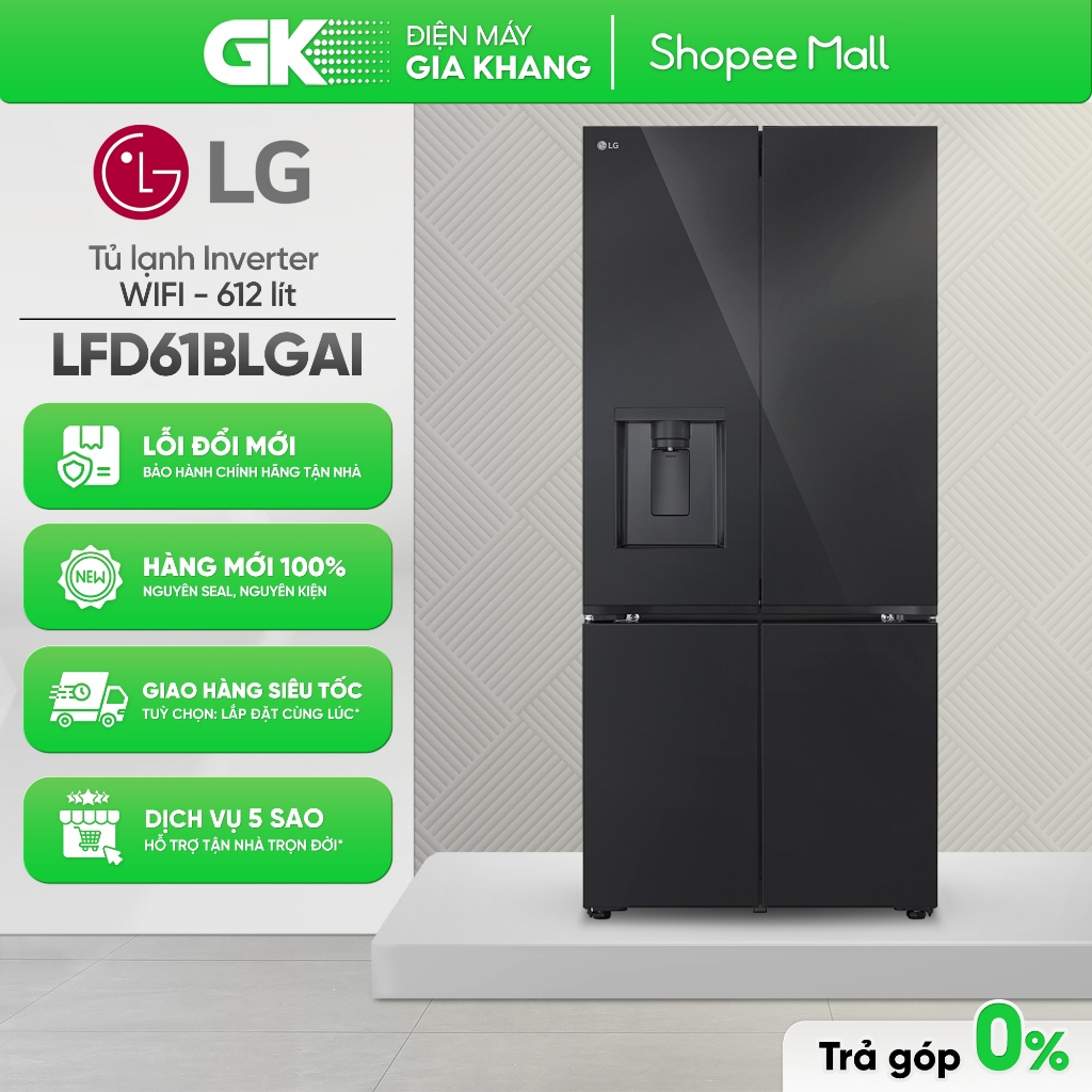 LFD61BLGAI - Tủ lạnh LG Inverter 612 lít Multi Door InstaView LFD61BLGAI [Freeship HCM]{GIẢM 10%}