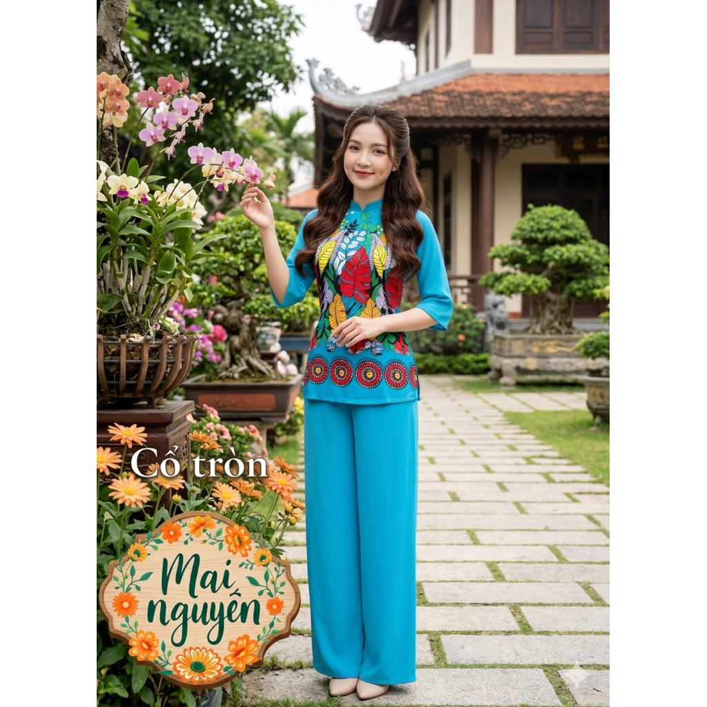 BỘ LỤA MANGO CỔ TRÒN ( HÀNG THIẾT KẾ )