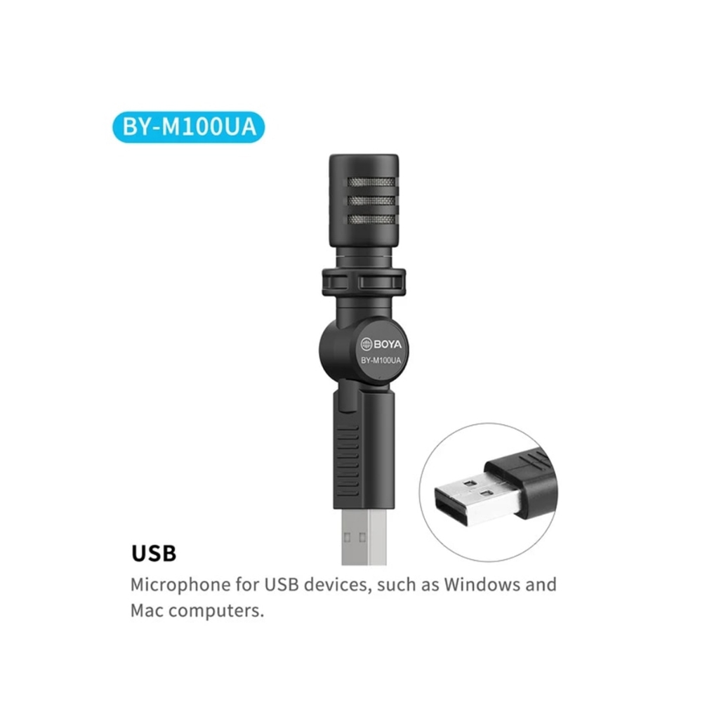 Microphone thu âm Boya BY-M100UA dành cho thiết bị laptop USB-A