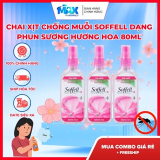 HỘP 12 CHAI XỊT CHỐNG MUỖI SOFFELL DẠNG PHUN SƯƠNG HƯƠNG HOA chai 80ml - Maxpharmacy