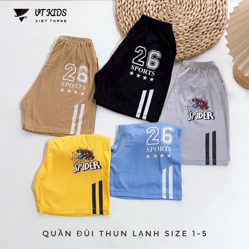 Quần chục đùi VT KIDS họa tiết thể thao - người nhện chất thun lạnh thoáng mát ( VT050 )