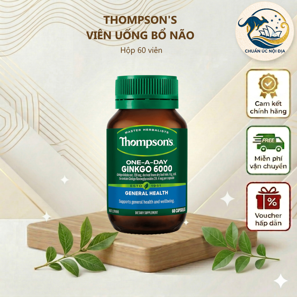 Bổ não tăng cường trí nhớ Thompson Ginkgo Biloba 6000mg