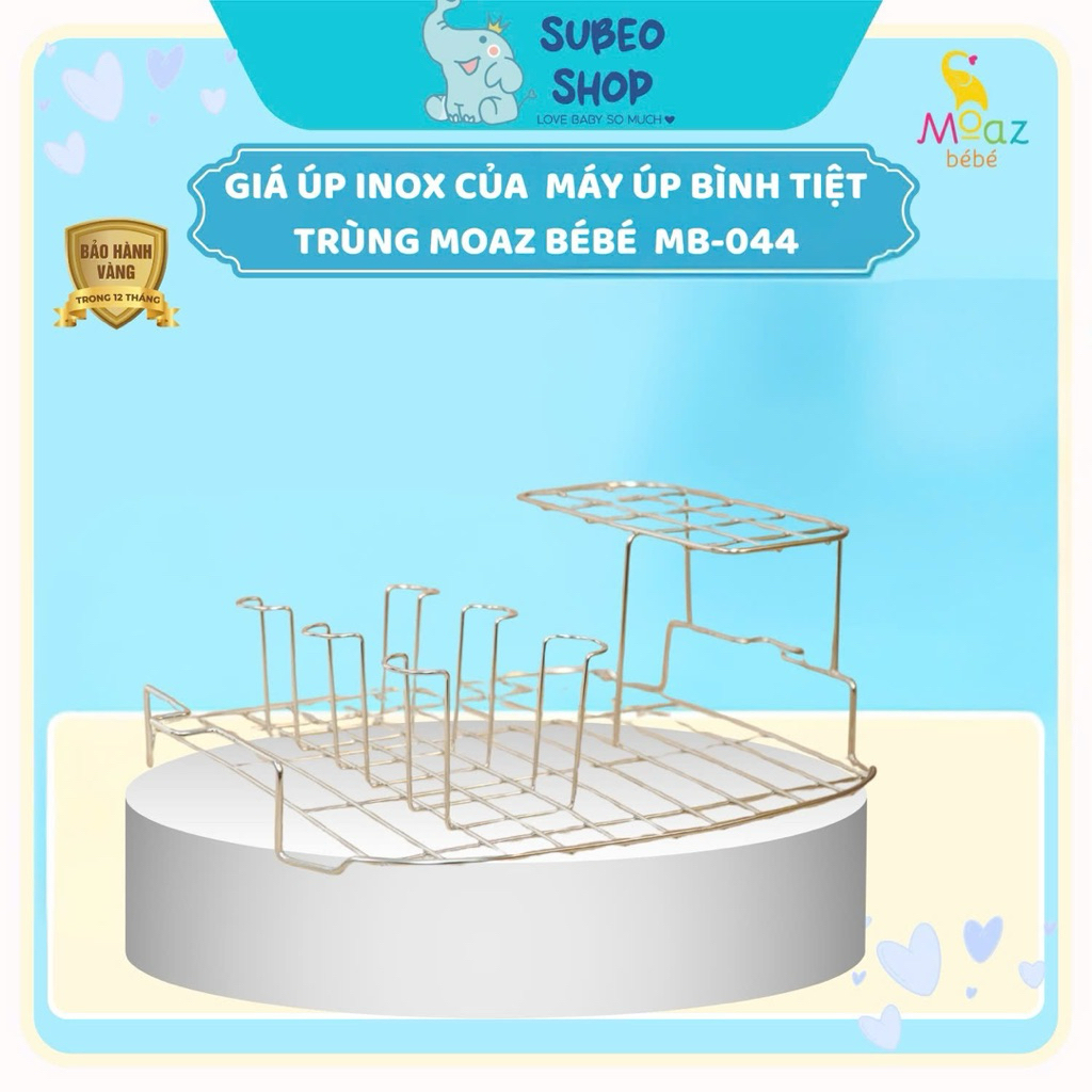Giá inox mua thêm cho máy úp bình mb044 Moaz bébé