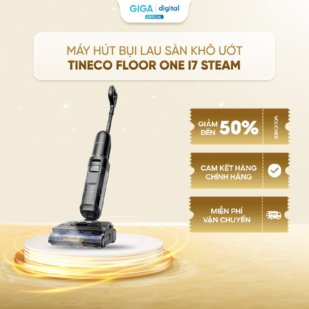 Máy hút bụi lau sàn khô ướt Tineco FLOOR ONE i7 Steam - Lực hút 22.000Pa - Bảo hành 24 Tháng