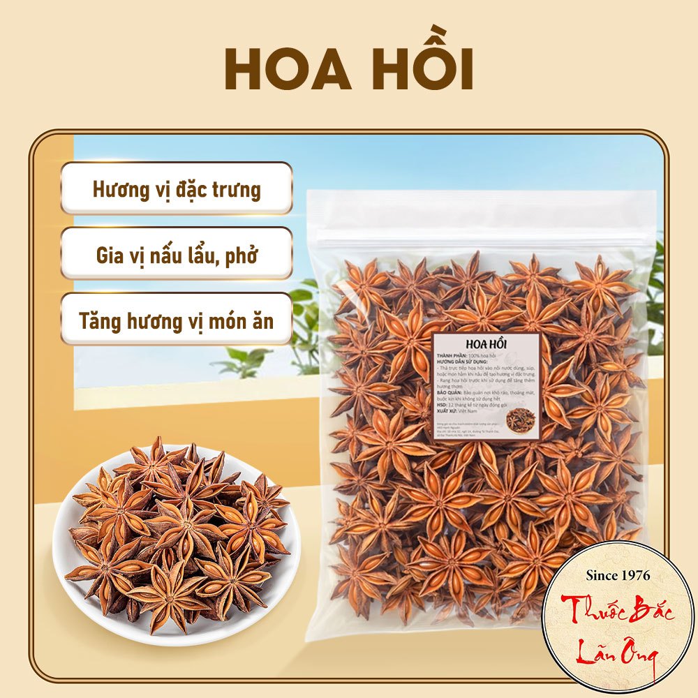 Hoa hồi 500g, đại hồi khô thơm nồng tự nhiên, gia vị cho nhiều món ngon