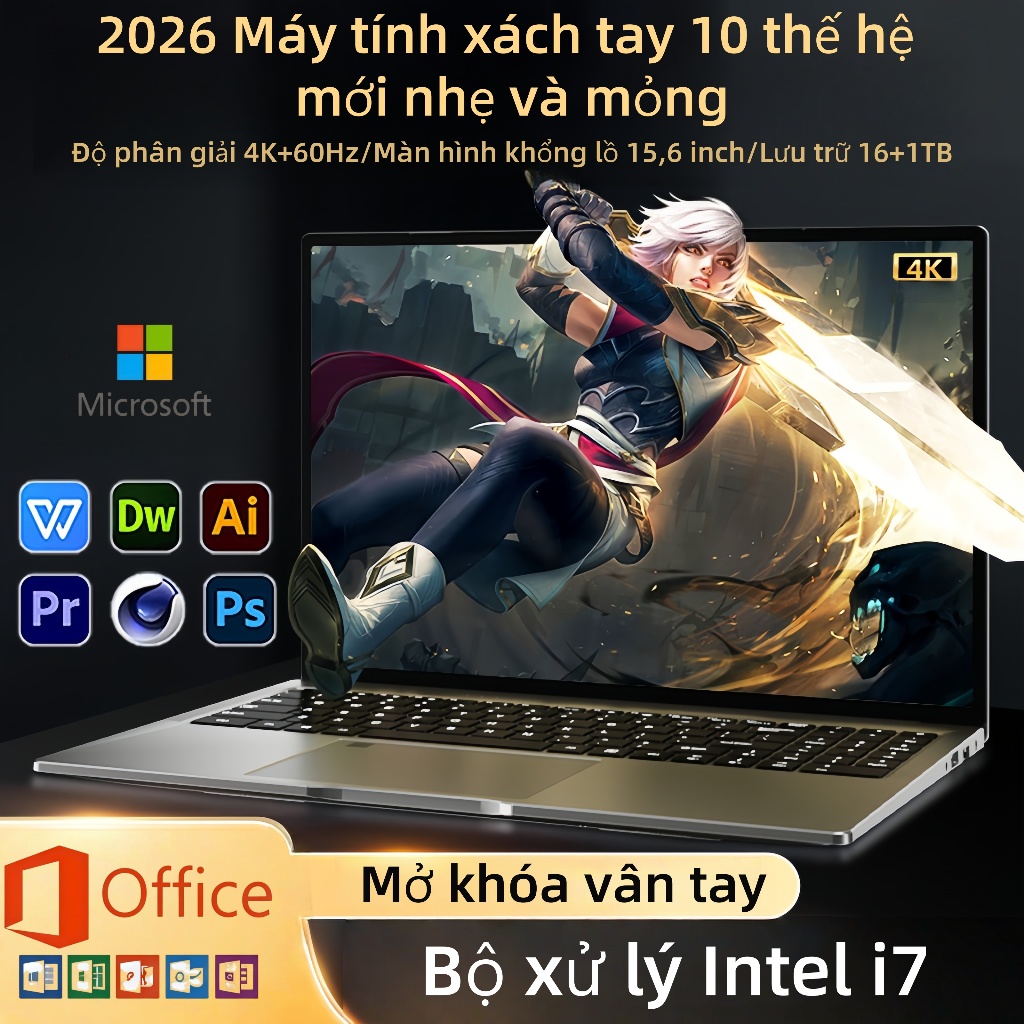 [Mới] Máy tính xách tay Intel Core i7 10510U Mở khóa vân tay, Bàn phím có đèn nền, 15.6-inch Ứng dụng Office Learning