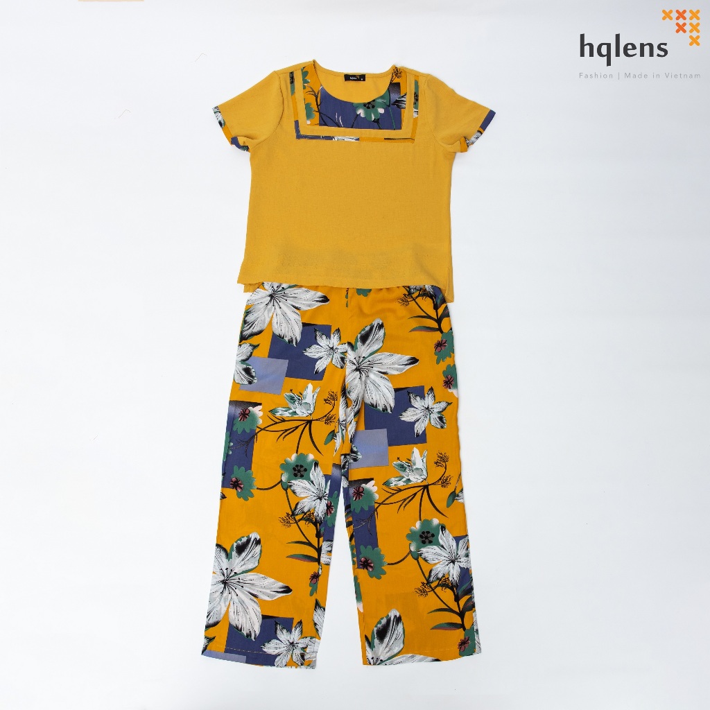 Bộ Đồ Mặc Nhà Nữ HQLENS Cổ Vuông Phối Màu – Đồ Bộ Nữ Tay Ngắn Quần Lửng Cotton Viscose Thoáng Mát