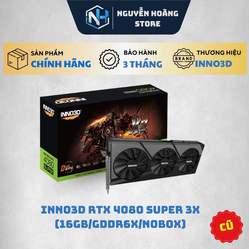 VGA card màn hình INNO3D RTX 4080 Super 3X 16GB Cũ