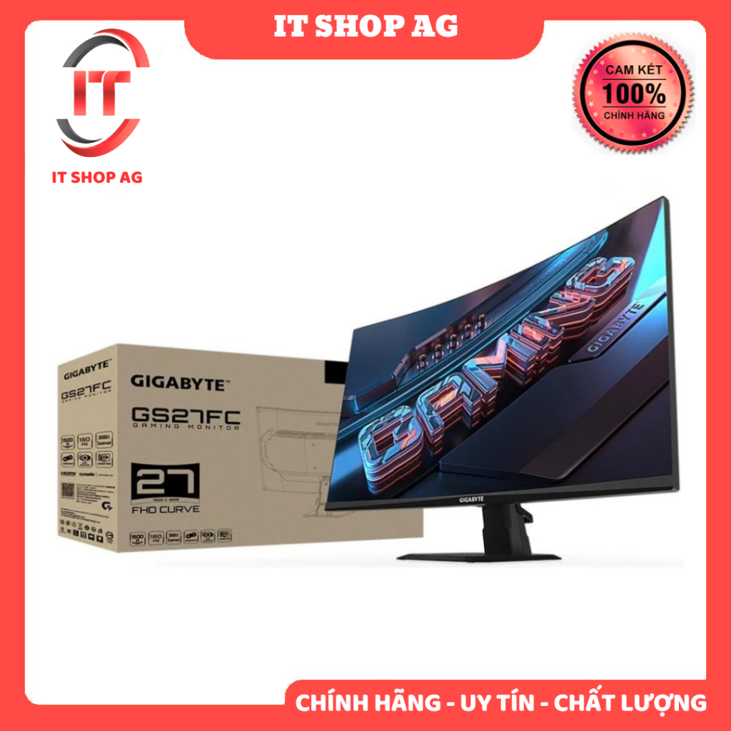Màn Hình GIGABYTE GS27FC (27 inch - VA - 180Hz - FHD - 1ms - Cong) Chính hãng