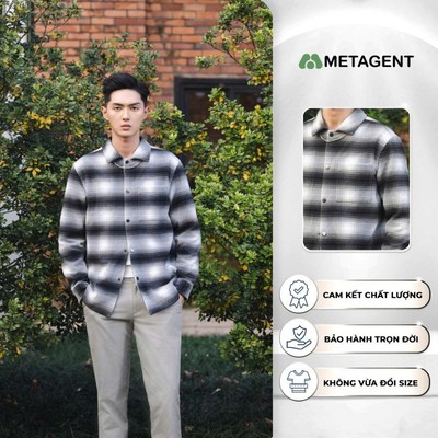 Áo sơ mi kẻ nam Metagent MS 17E3731