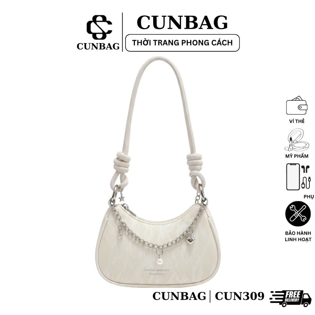 Túi Xách Nữ Kẹp Nách Da Tuyết Nhung Xinh Dễ Thương CUN309