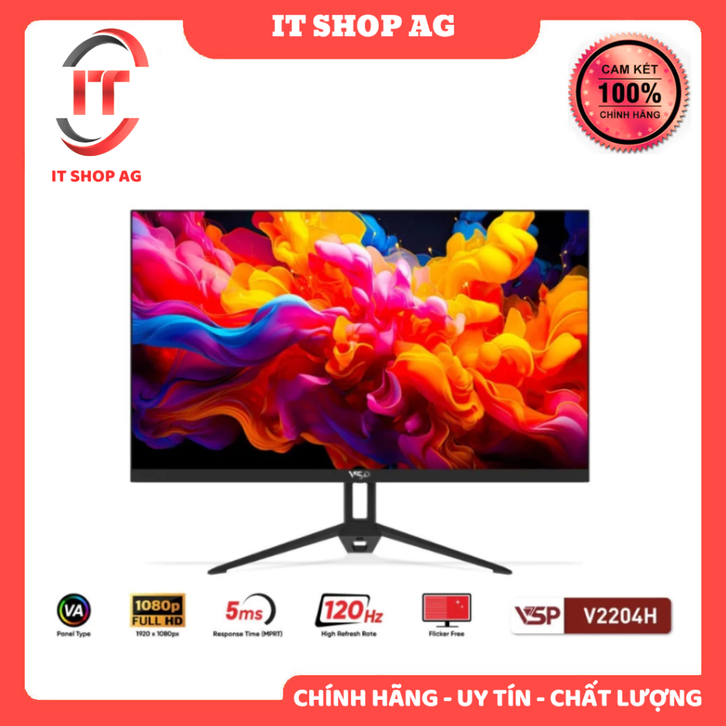Màn hình Văn Phòng VSP V2204H | 22 inch, FHD, 120Hz, VA Chính hãng