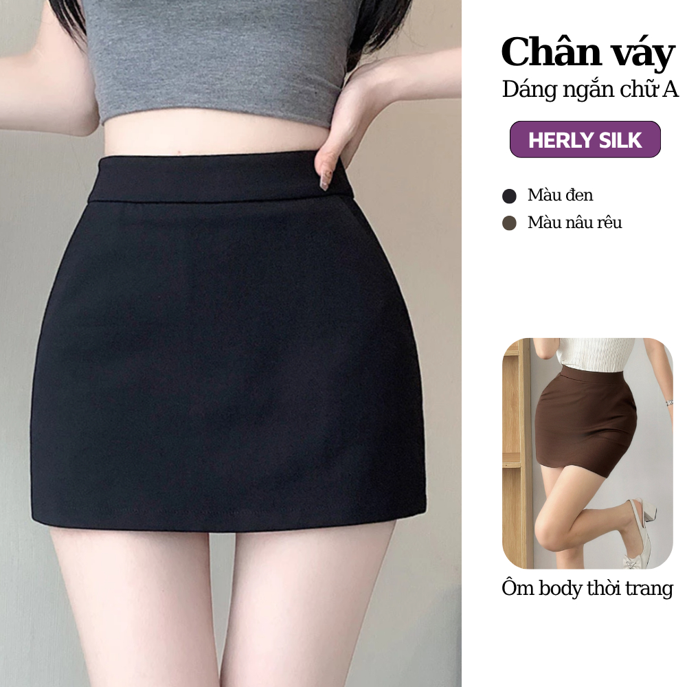 Chân váy ngắn chữ A dáng ôm có túi chất Umi mềm mại co giãn hàng 2 lớp CV100
