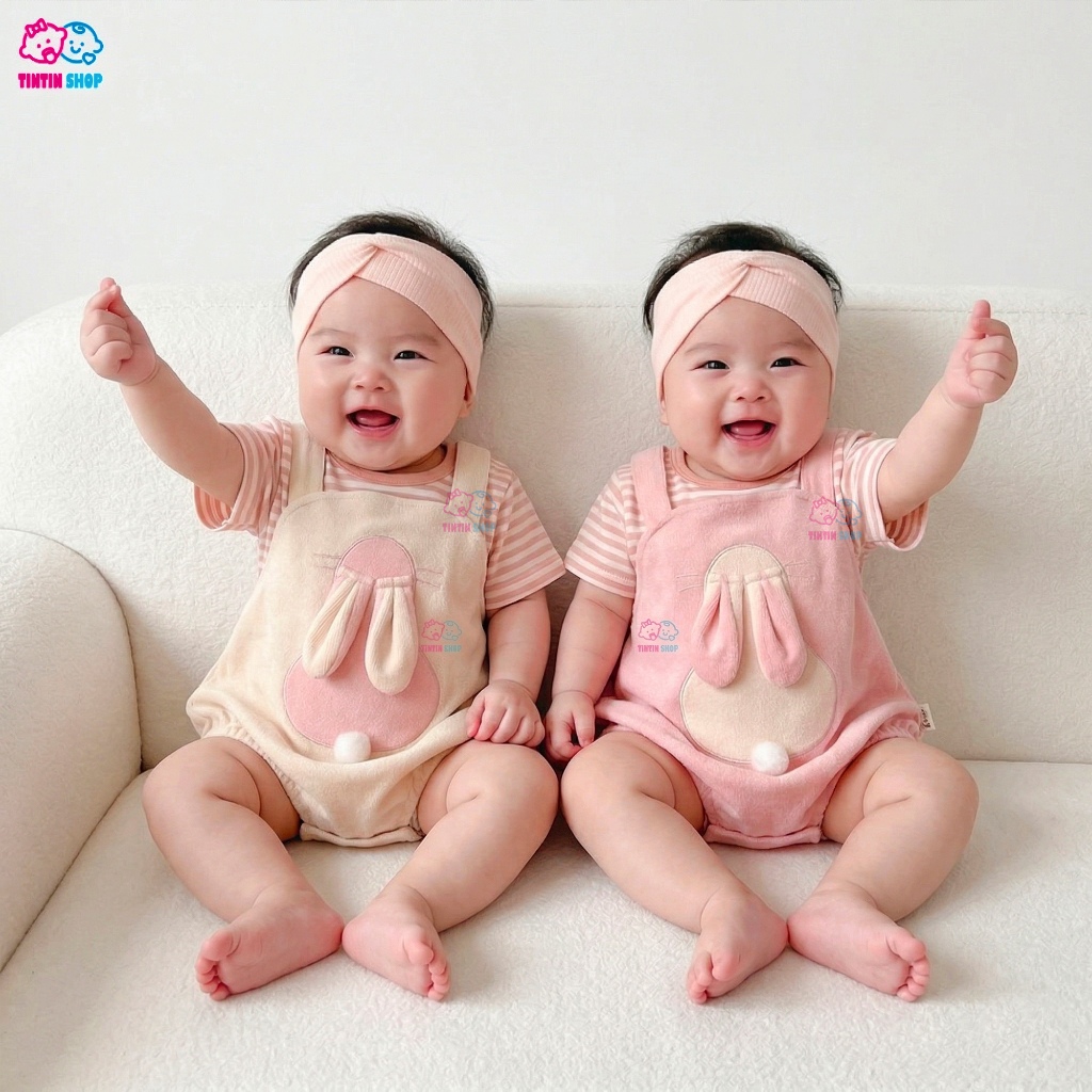 Áo liền quần Bodysuit body chip cộc tay thun lạnh Áo liền quần cho bé gái sơ sinh 0-12 tháng SLH102