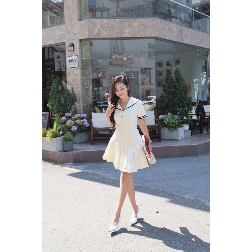 Đầm Xếp Ly Cổ Thuỷ Thủ Ivy Newday