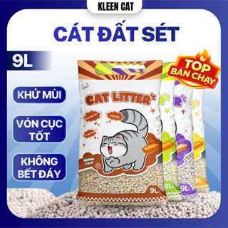[Kleen Cat] Cát Vệ Sinh Cho Mèo Cat Litter Kleen, Cát Mèo Siêu Vón Cục túi 9L - CM01