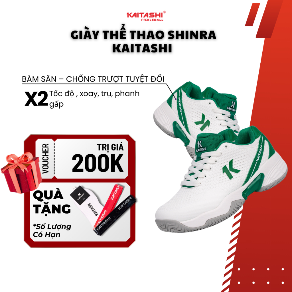 GIÀY THỂ THAO KAITASHI SHINRA CHÍNH HÃNG ,BÁM SÂN, ÊM, NHẸ, THOÁNG KHÍ ,GIÀY THỂ THAO NAM NỮ CAO CẤP
