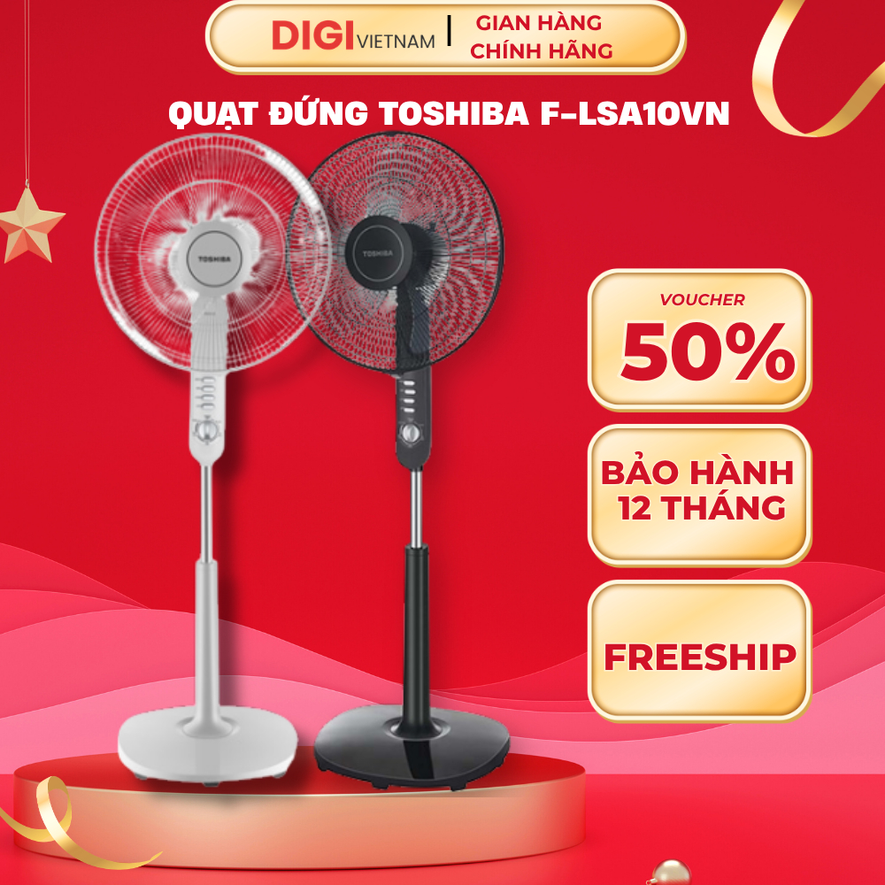 Quạt Đứng Toshiba 5 Cánh Toshiba F-LSA10VN 3 Cấp Độ Gió, Tiết Kiệm Điện - Bảo Hành 12 Tháng