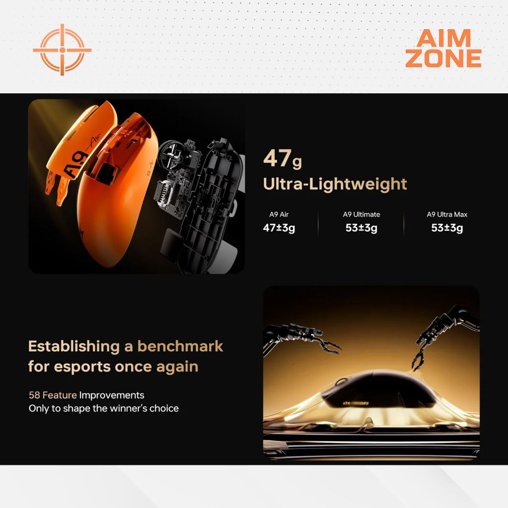 Chuột Gaming Không Dây ATK Dragonfly A9 SE | A9 | A9 Plus | A9 UltraMax | A9 Ultimate + | A9 Air + | BigBuy360 - bigbuy360.vn