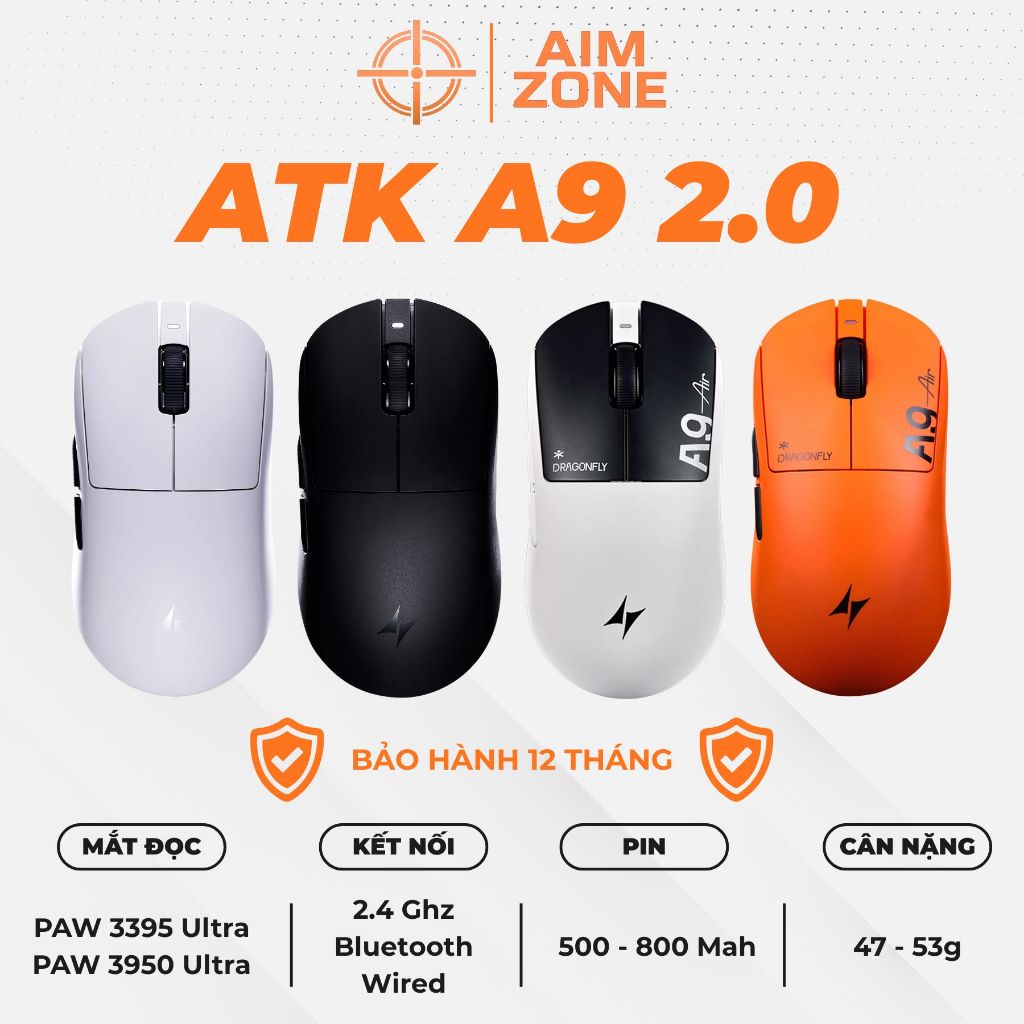 Chuột Gaming Không Dây ATK Dragonfly A9 SE | A9 | A9 Plus | A9 UltraMax 2.0 | A9 Ultimate | A9 Air