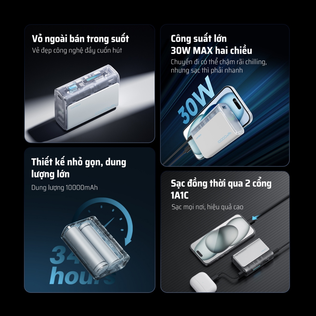 【Được chứng nhận CCC】CUKTECH Pin Dự Phòng Mini 10000mAh Sạc Nhanh 30W – Hỗ Trợ iP 16/15/14 | BigBuy360 - bigbuy360.vn