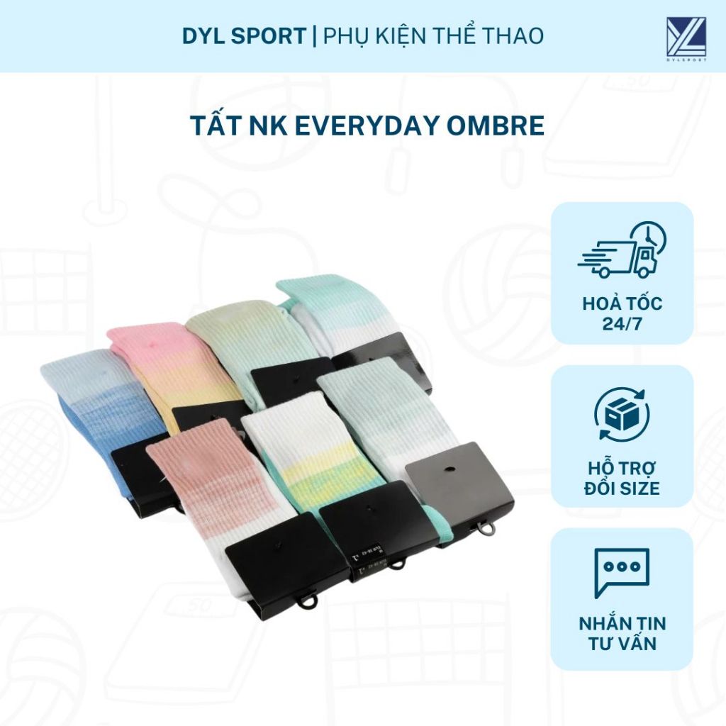 Tất NK Everyday Ombre cotton dày thoáng khí set màu ombre thời trang, phù hợp đi học, đi chơi, chơi thể thao