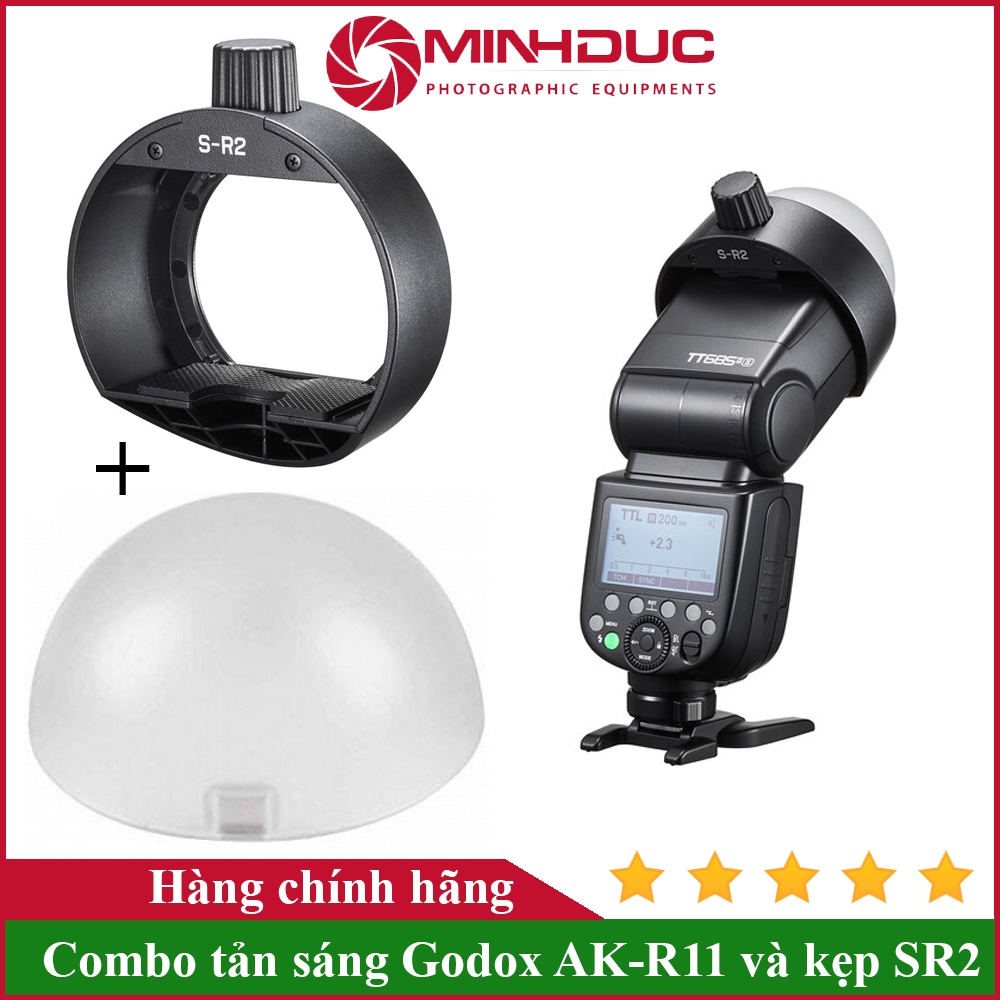 Combo tản sáng Godox AK-R11 và kẹp SR2