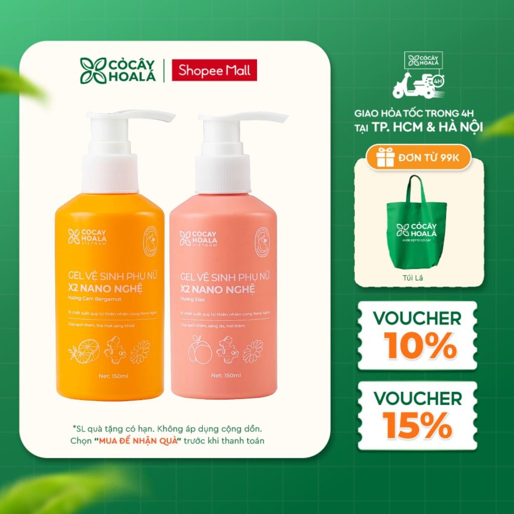 [HỎA TỐC] Dung Dịch Vệ Sinh Cỏ Cây Hoa Lá Gel x2 Nano Nghệ Làm Sạch Dịu Nhẹ 150ml