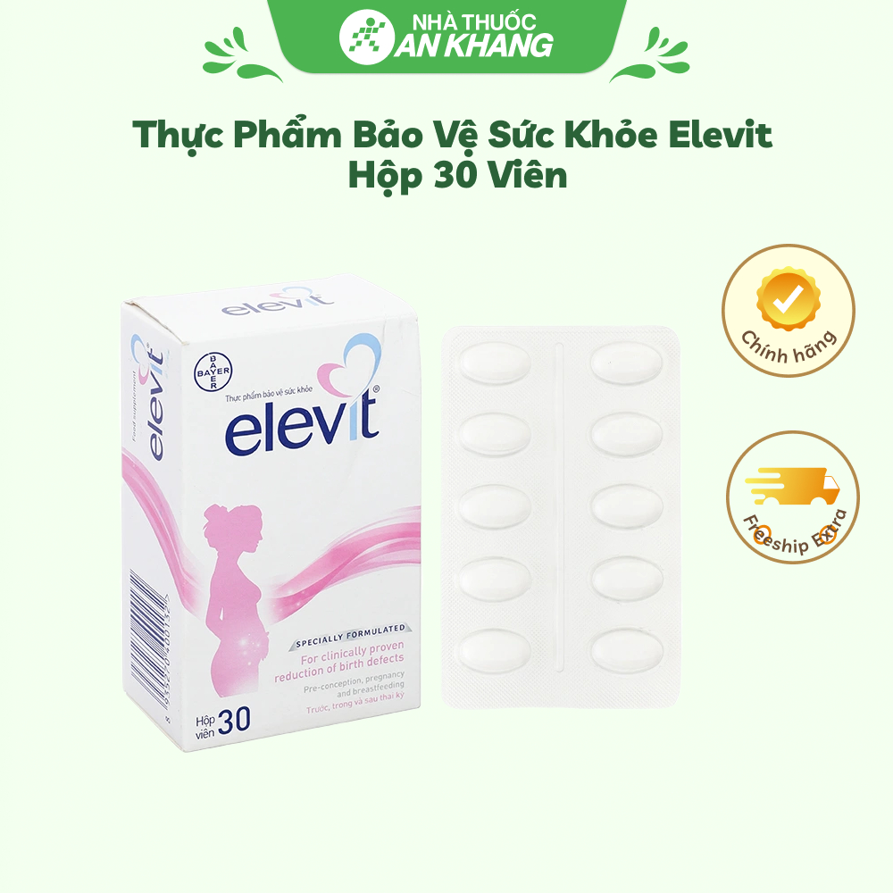 Elevit Bayer bổ sung vitamin cho phụ nữ mang thai hộp 30 viên