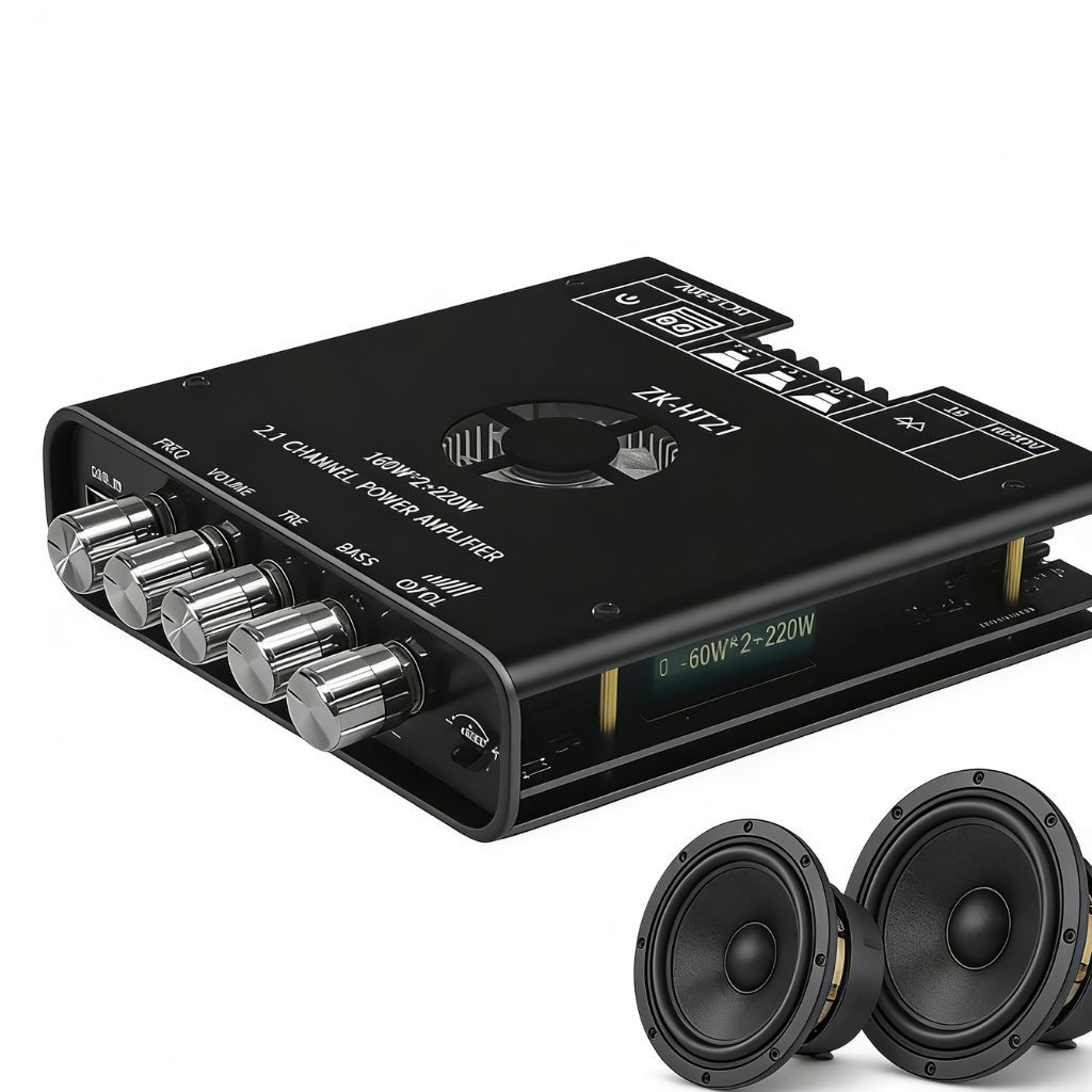 ZK-HT21Mô-đun bộ khuếch đại công suất kỹ thuật số bluetooth ZK-HT21 2.1 Kênh TDA7498E Loa siêu trầm 