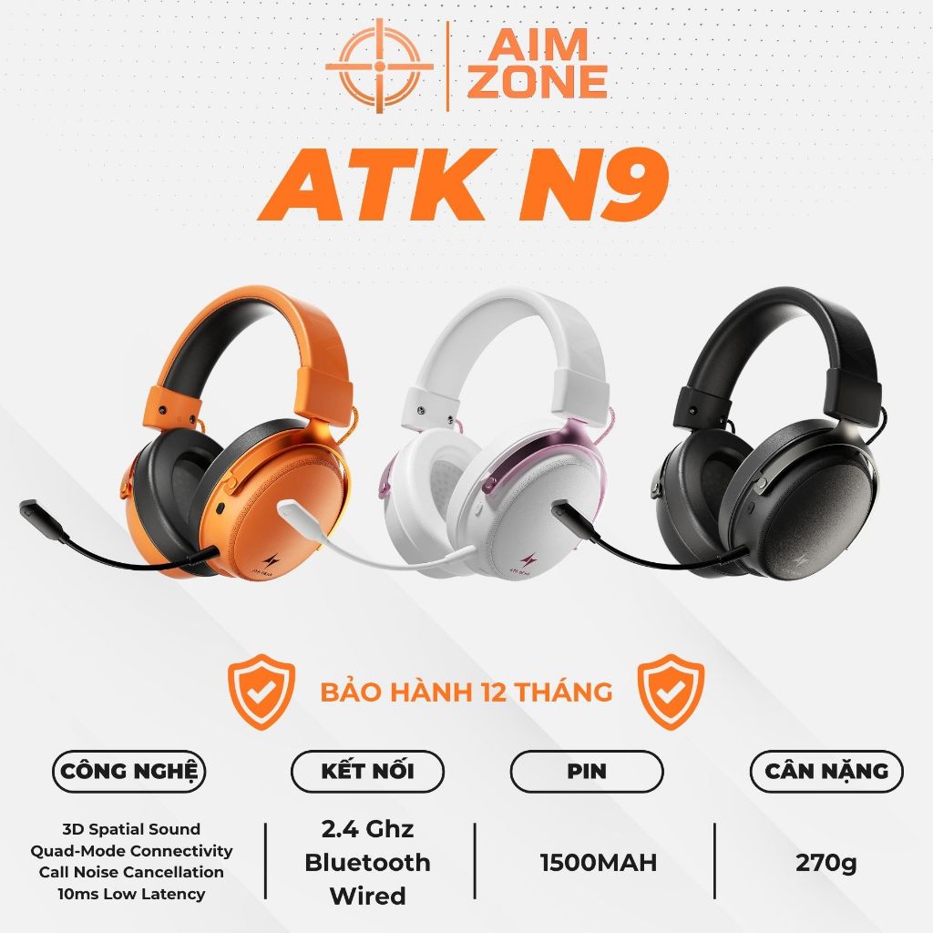 [HỎA TỐC] Tai nghe Không Dây gaming ATK N9 Pro | N9 Ultra | 3 Mode Kết Nối | NEWSEAL | BH 12 Tháng | BigBuy360 - bigbuy360.vn
