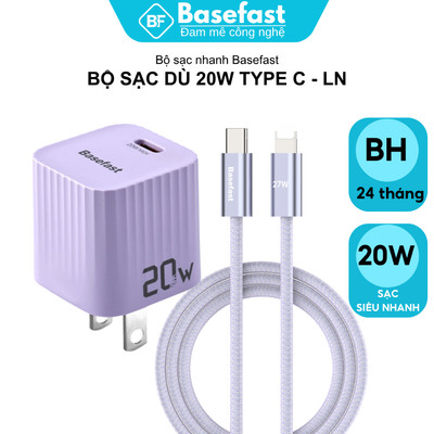 Bộ sạc nhanh 20W Basefast Combo Củ 1 Cổng mini kèm Cáp Dù chống gãy cho X 11 12 13  14 Series